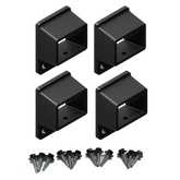 HOMESAFE Flat Top Pool Fencing Brackets - 38 x 25mm Fence Bracket - Standard - Satin Black